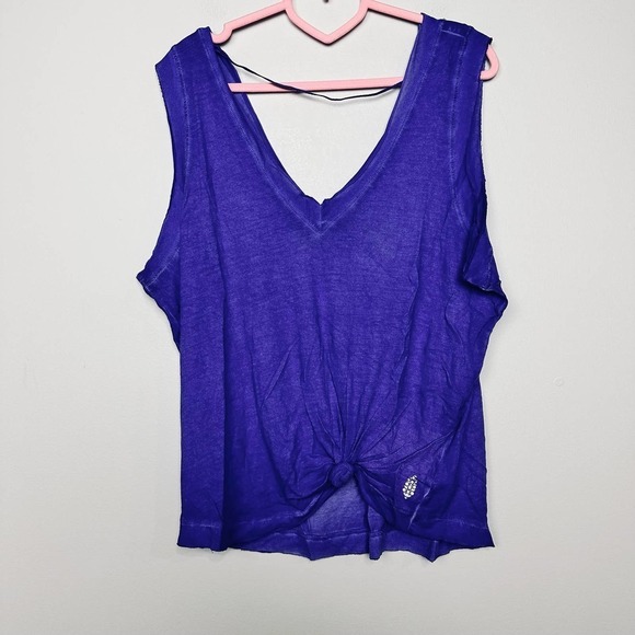 Free People Movement NWOT Henry V-Neck Sleeveless Tank Top Purple Medium - Picture 2 of 8